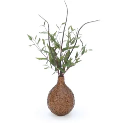 Beautiful Greenery Branches in Crazy Weave Basket