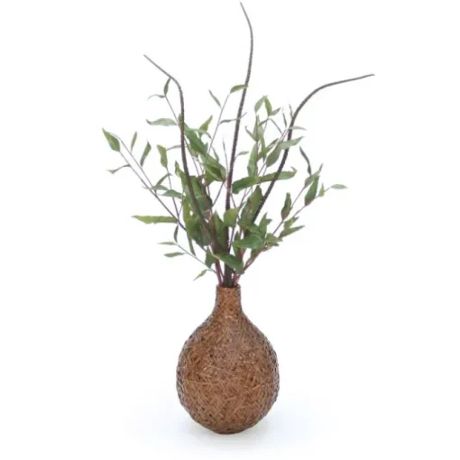 Beautiful Greenery Branches in Crazy Weave Basket