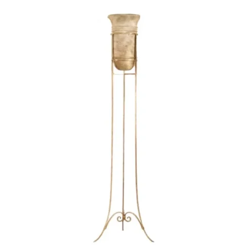 Beige Plant Stand with Vase