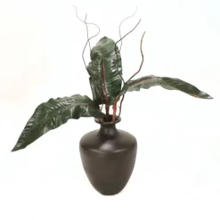 Birds of Paradise Leaves with Curly Willow in Vase