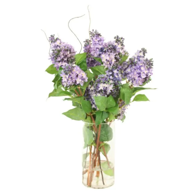 Blue Lavender Lilac's in Glass Cylinder