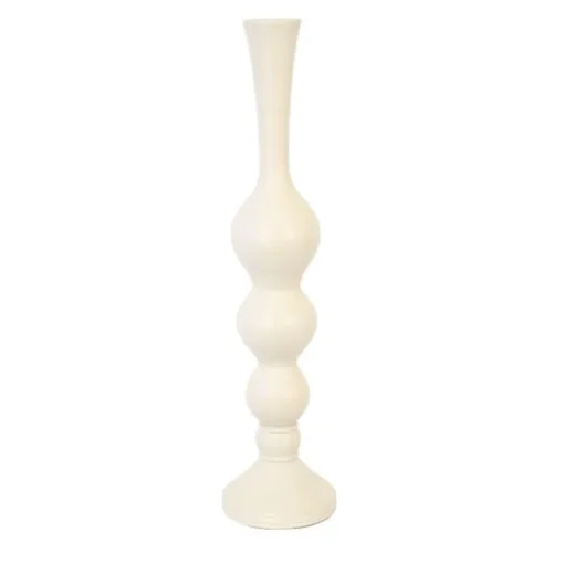 Bubble Vase White Wood 21.5