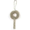 Designer Ornament Group featuring 12 Beaded Silver Wreath Ornament