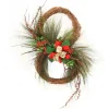 Double Wreath with Ribbon and Feathers