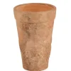 11" Embossed Fern Pot in Pinkish Beige