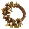 22" Fall Wreath with Cotton and Flowers