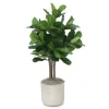 4.5' Fiddle Leaf Tree in Grey Pot