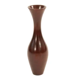 24.5" Flared Wood Vase in Mahogany