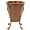 Golden Tortoise Tapered Planter with Acanthus Leaf Scrolled Metal Stand