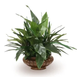 Greenery in Brown Fluted Bowl