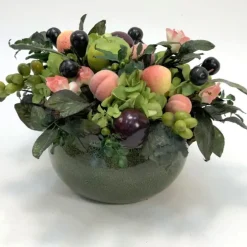 Large Mixed Fruit in Green Stoneware