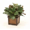 Magnolia and Dried Badam Hearts in Leather Chateau Planter