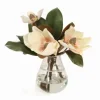 Magnolias in Teardrop Glass Vase