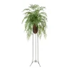 Mixed Greenery in Brown Vase in Planted Stand