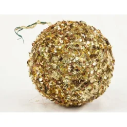 150Mm Sequin Ball Ornament Gold  (Sold in Multiples of 24)