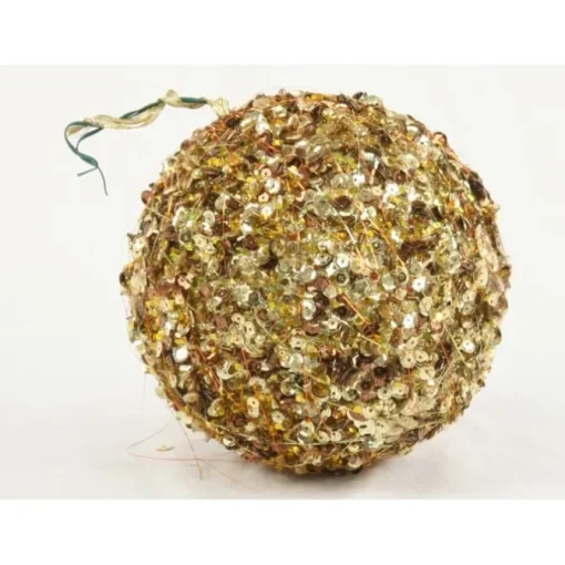 150Mm Sequin Ball Ornament Gold  (Sold in Multiples of 24)