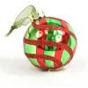 100Mm Swirled Glass Ball Ornament Red/Green  (Sold in Multiples of 24)
