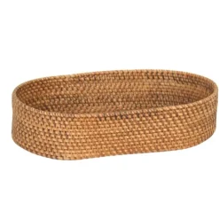 Oval Open Basket with Wood Bottom