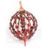 8" Plastic Hanging Oval Ornament Red  (Sold in Multiples of 6)