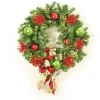 Red Glitter, Lime Green Christmas Wreath with Ho Ho Ribbon