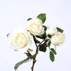 15" Rose in Cream White