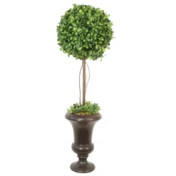 Round Topiary in Brown Urn