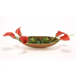 Rust Calla Lilies in Low Brass Tray