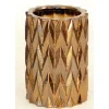 Small Zig Zag Burnt Gold Cylinder Vase (Sold in Multiples of 2)