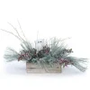 Snow Pine with Berries and Owl in White Wash Box