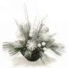 Snow Pine with White Glitter Accents in Black Container