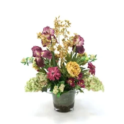Spring Mix in Glass Bucket Vase