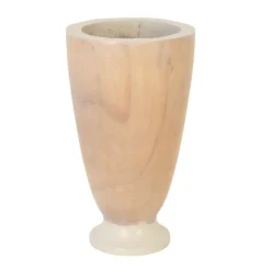 23"T WOOD VASE - MEDIUM BROWN