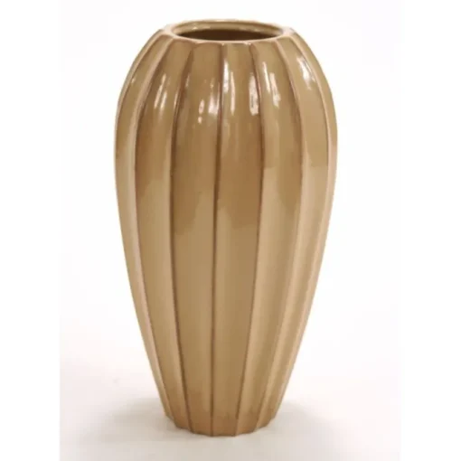 Tall Tan Earthenware Vase