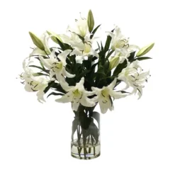 Waterlook® Casablanca Lilies in Glass Cylinder