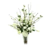 Waterlook® Cream White Garden Mix in Fluted Glass Vase