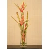 Waterlook® Heliconia, Bird of Paradise Stalks in Tall Glass Vase
