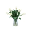 Waterlook® Ivory Tulips in Glass Cylinder