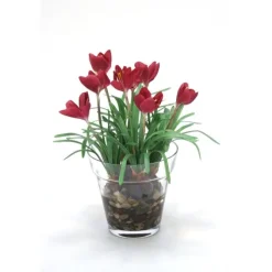 Waterlook® Mauve Crocus in Glass Flower Pot