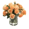 Waterlook® Peach Roses in Glass Cylinder