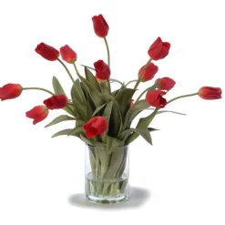 Waterlook® Red Tulips in Glass Cylinder