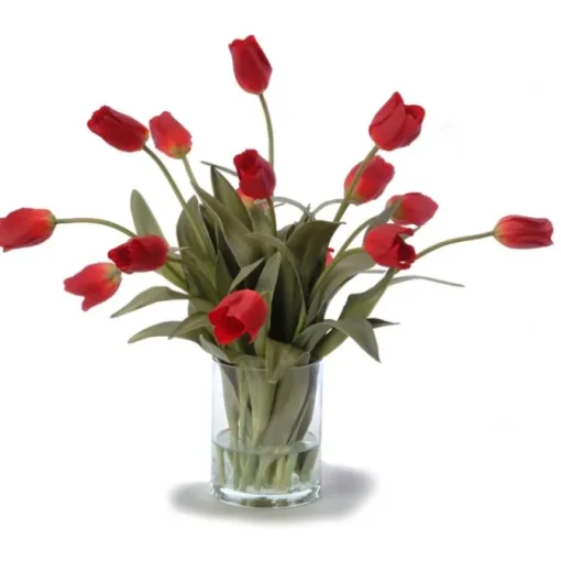 Waterlook® Red Tulips in Glass Cylinder