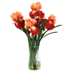 Waterlook® Rust Gold Iris with Blades in Glass Cylinder