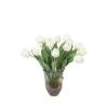 White Tulips in Brown Art Glass