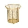 Wire Coil Basket with 4 Ball Feet in a Gold Finish
