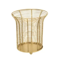 Wire Coil Basket with 4 Ball Feet in a Gold Finish